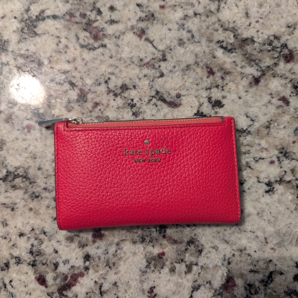 Kate Spade Red Pebbled Leather Wallet